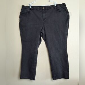 Catherines Black Charcoal Straight Leg Jeans Classic Style Plus Size 32W
